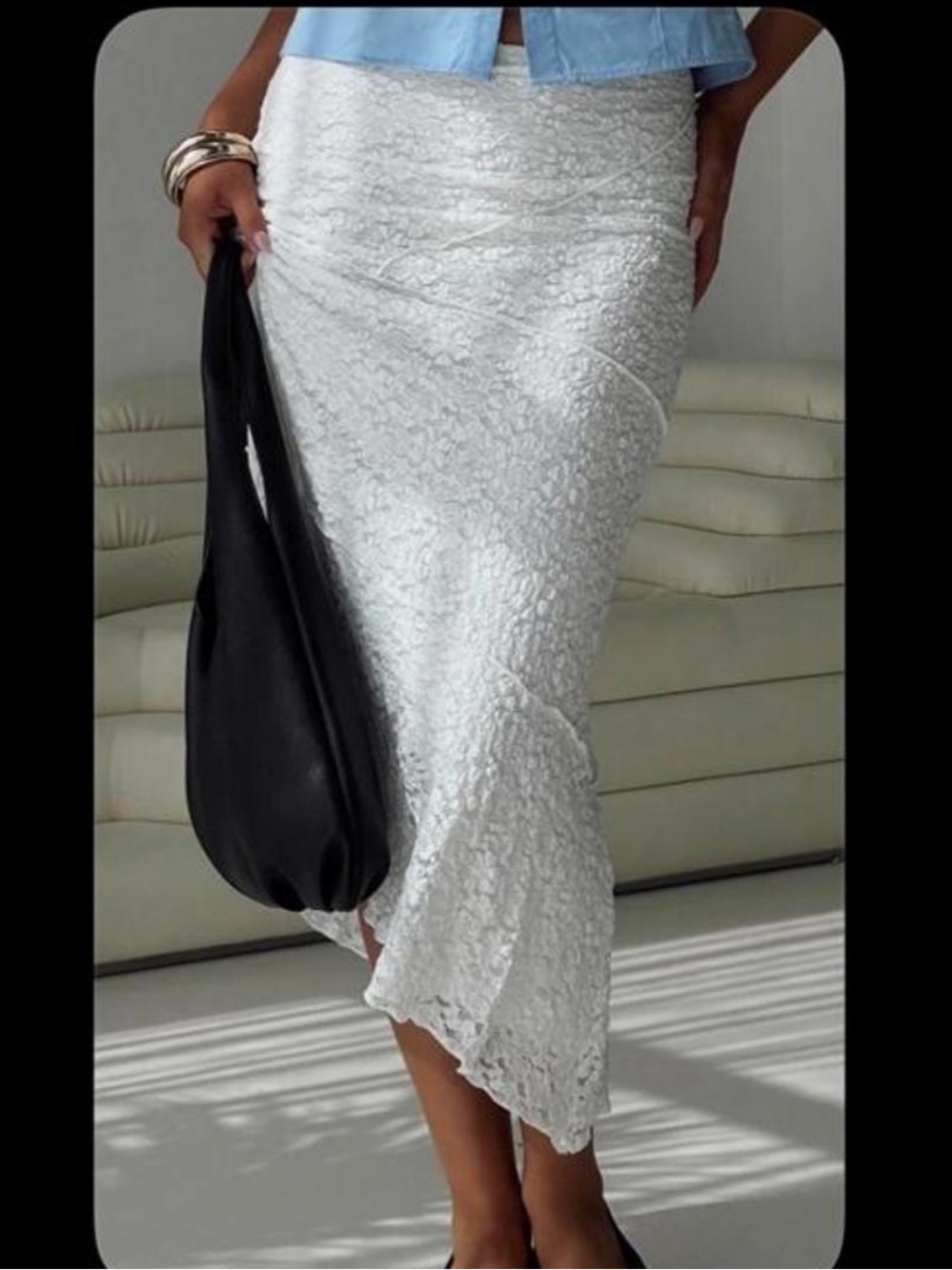 Princess Polly Mathylda Asymmetrical
Lace Maxi Skirt White